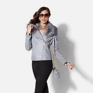 Iman Quilted Leather Moto jacket NEW